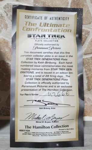 Star Trek: Generations Hamilton Plate Collection "THE ULTIMATE CONFRONTATION" - Bild 3 von 6