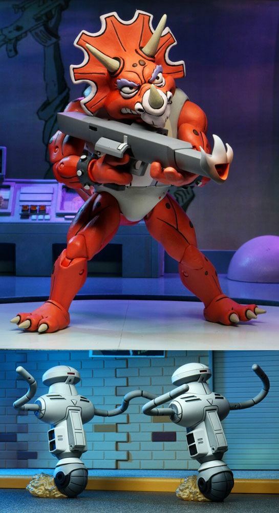 Neca Teenage Mutant Ninja Turtles Triceraton Infantryman & Roadkill Rodney KBS # Nowy przyjazd, prawdziwa gwarancja