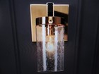 Zevni Musom 1-Light Modern Brass Gold Wall Sconce, Seeded Glass Black Bathroom