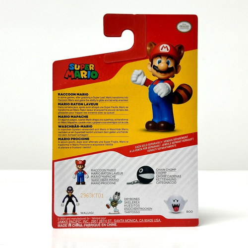 Jakks Pacific Super Mario 2.5" Figure 2024 Wave 45 - Raccoon Mario 40117 - Picture 2 of 2