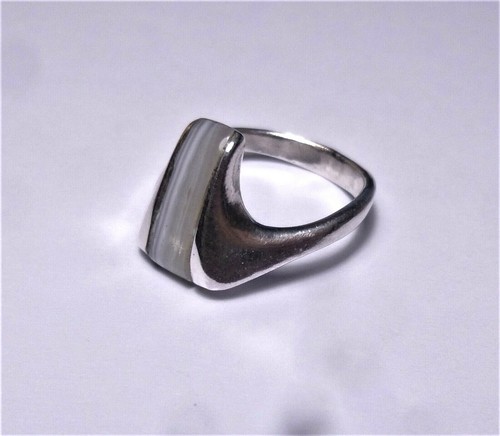 Sterling Silver Ring with Mother of Pearl Inlay Size 5 - Picture 5 of 9