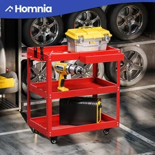 3 Tier Rolling Metal Cart Service Mechanic Tool Utility Garage Storage Trolley