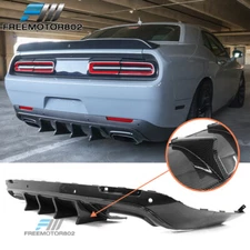 Fits 15-23 Dodge Challenger IKON V4 Rear Bumper Lip Diffuser Carbon Fiber Print