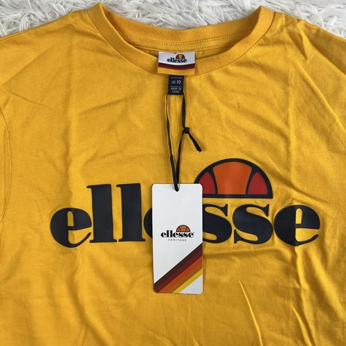 NWT ellesse Alberta Short Crop Top Casual Sport Gym Ladies T Shirt Womens Size M - Picture 3 of 13
