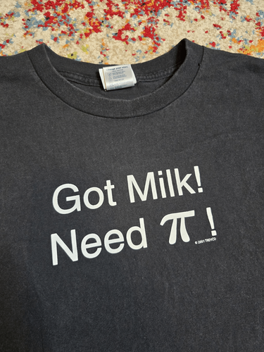 Vintage 2001 Y2k Discovery Channel Store Got Milk Need Pi Mathematik Humor T-Shirt XL