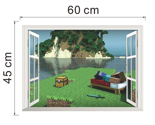 MINECRAFT Tatuaje de pared 3D Decoración Pegatina PC PlayStation xBox Móvil - Imagen 4 de 4