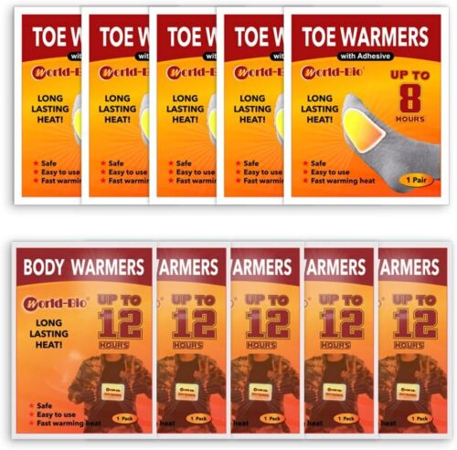 Toe Foot Warmers Adhesive 10-30 Pairs Air Activated 8 Hours Heated Insoles Hand - Picture 12 of 17