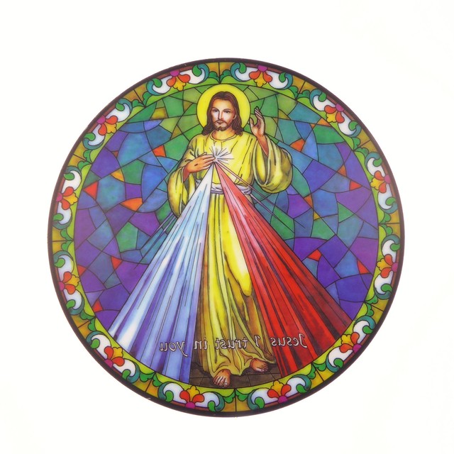St Michael suncatcher stained glass window sticker reusable 6 inch sun catcher