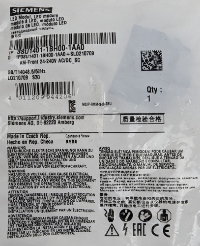 Siemens 3SU1401-1BH00-1AA0 Modulo LED ambra 22 mm 24-240 V AC/DC terminale a vite NUOVO - Foto 6 di 14