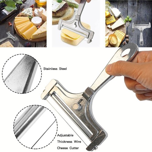 Hard Cheese Slicer Adjustable Stainless Steel Wire Cutter Kitchen Cooking US - Picture 5 of 12