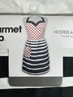Gourmet Club Hostess Apron Red Polka Dots and Black and White Stripes