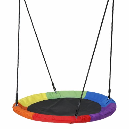Rainbow Round Saucer 40" Tree Swing Adjustable Hanging Ropes Children Game 700lb - Bild 6 von 12