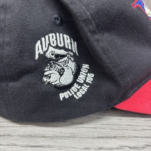 Vintage Auburn Doubledays Adjustable Hat Cap Black Red Promotional Adventures - Picture 9 of 12