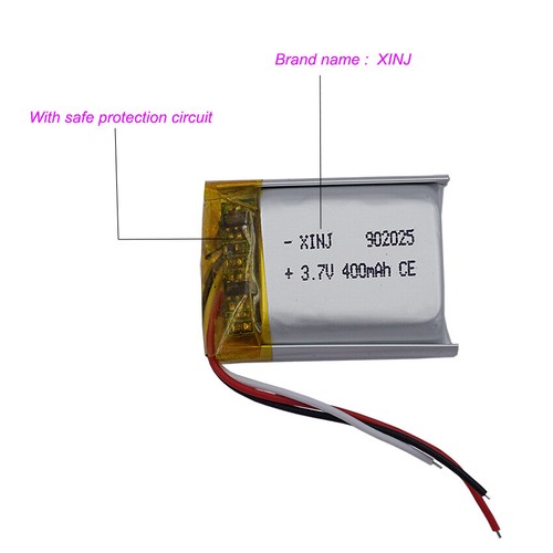 2pcs 3.7V 400mAh 1.48Wh 902025 Li Battery Li-ion Cell NTC 3-Wires Thermistor - Picture 2 of 4