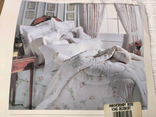 NEW Jessica McClintock King Bedskirt Vintage Anniversary Rose Floral Pattern  - Picture 1 of 7