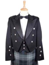 Prince Charlie Kilt Jacket With 3 Button Vest Men's 100 Wool Wedding Jacket