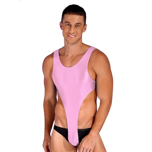 Singlete de una sola pieza brillante de corte alto para hombres Tanga Leotardo Camiseta sin mangas Lencería - Imagen 21 de 60