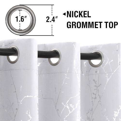 2x Blackout Foil Print Twig Tree Branch Curtain Drapes for Living Bedroom - Picture 23 of 55