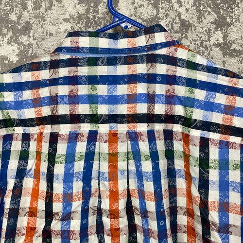 Tommy Bahama Paisley kariertes geknöpftes Hemd Herren Large Langarm mehrfarbig - Bild 3 von 11