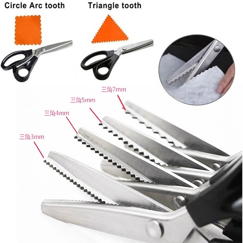 Zigzag Sewing Scissors Serrated Lace Cut Pinking Shears Tailor Scissors - Imagen 2 de 12