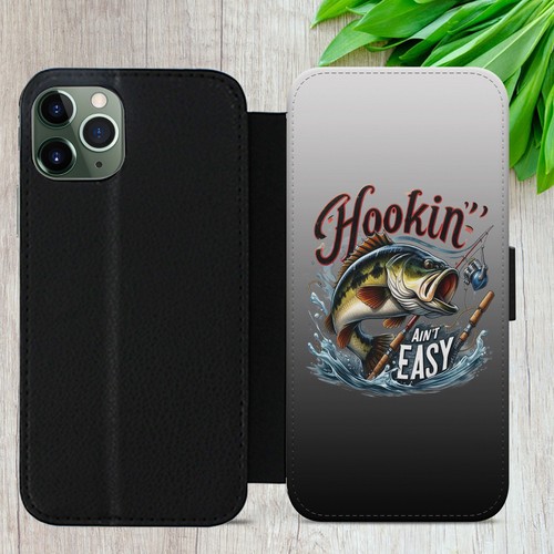 FLIP CASE FOR IPHONE SAMSUNG GOOGLE FISHING BASS QUOTES GIFT WALLET PHONE COVER - Picture 3 of 38