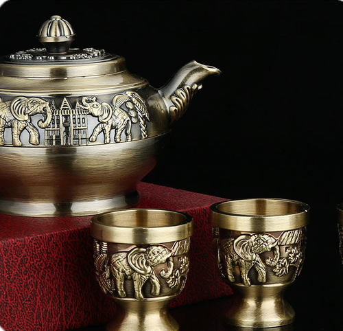 High grade retro bronze tea set creative kungfu tea set 003# - Picture 4 of 7