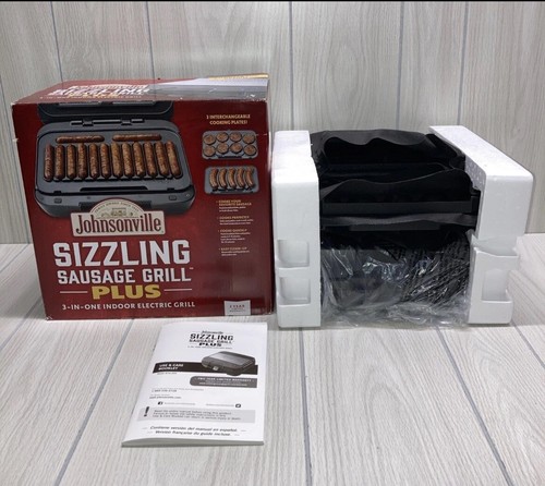 Parrilla eléctrica interior Johnsonville Sizzling Sausage Plus 3 en 1/totalmente nueva - Imagen 2 de 3