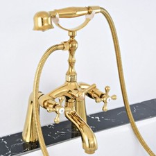 Gold Color Brass Bathtub Faucet Set with Handheld Spray Shower Mixer Tap 2tf772