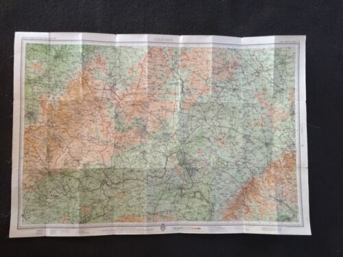 Oxford Antique Map On Cloth By Bartholomew Dated 1950 Vintage Map - Picture 3 of 10