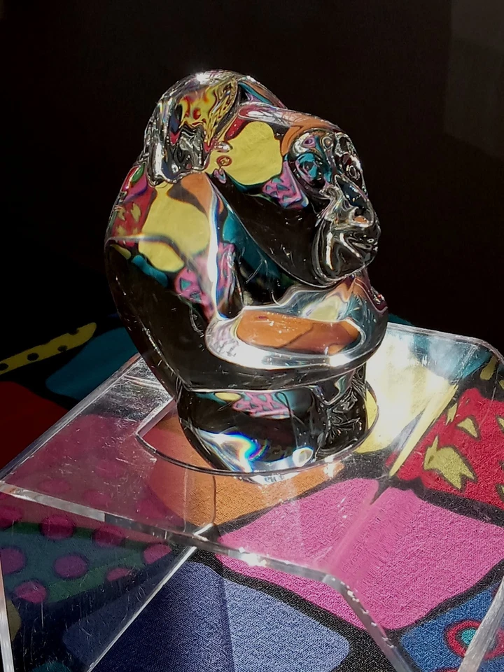 Mono de cristal Steuben vintage, impresionante, ¡con caja original! 🎁 Foto 4 de 4