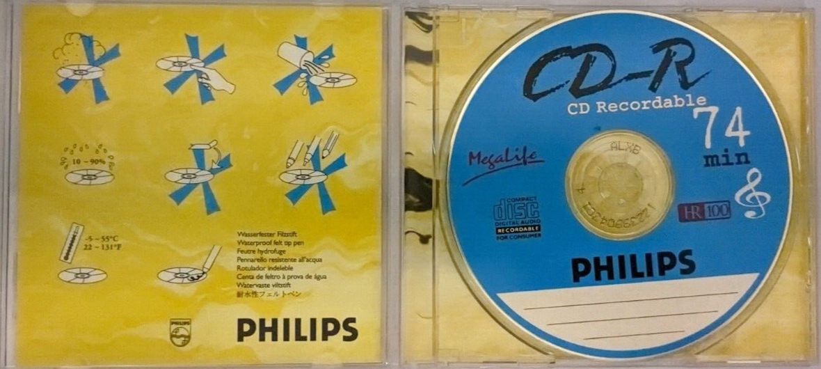 Philips CD-R 74 Megalife 74 Minutes Blank Audio Recordable Music Disc ...