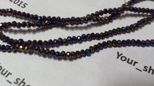 Faceted Rondelle Crystal Glass Loose Beads 11 COLOURS 3x2.5,3,4 6, 8mm - Picture 12 of 12