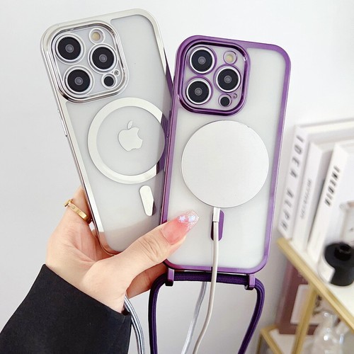 Schlüsselband Crossbody MagSafe Case für iPhone 16 Pro Max 15 14 13 12 11 Clear Cover - Bild 8 von 18