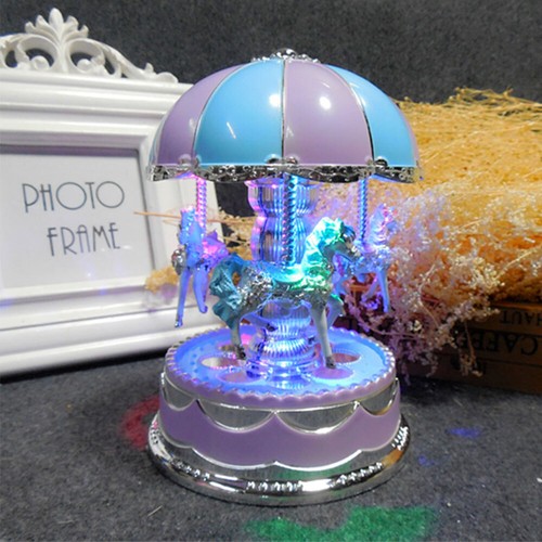 Vintage Horse Child Carousel Box Birthday Gifts Clockwork Music Musical Toy Kids - Picture 4 of 14