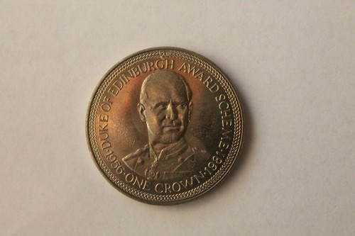 1981 Isle of Man 1 Crown - Duke of Edinburgh Award Scheme Commemorative Coin #6 - Picture 5 of 5