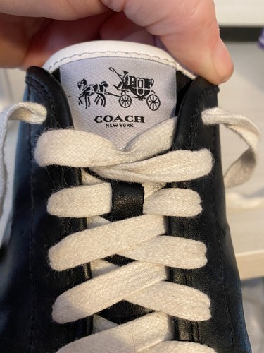 Coach Aurora Damen-Sneaker Größe 8,5 Schwarz Weiß Leder Mode Logo A9321 - Bild 5 von 7