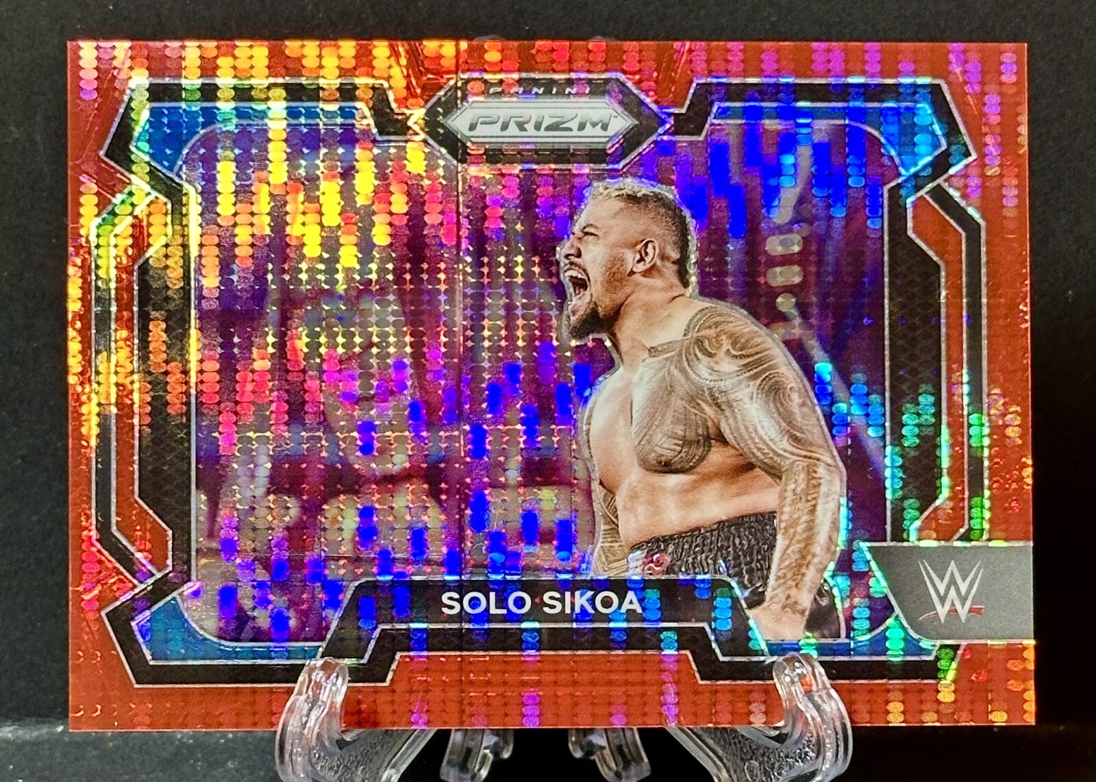2024 Solo Sikoa Panini Prizm WWE Red Pulsar #265/399
