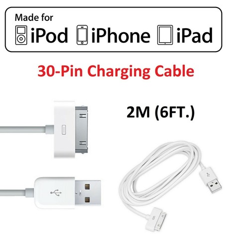 Tablet i Pad Cable 30 pin 3FT 6FT 10FT Charger Cord Data Pad 1 2 3 White New - Picture 3 of 5