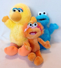Lot of 3 Sesame Street Characters Big Bird, Zoe,  Cookie Monster Plush