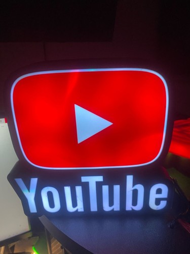 Caja de luz LED YouTube caja de luz USB alimentado letrero impreso en 3D 10x9x3 - Imagen 1 de 7