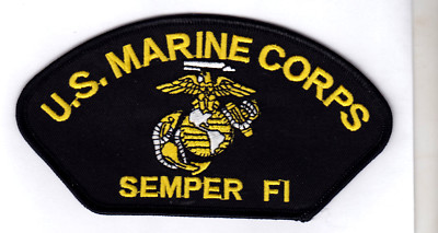 "UNITED STATES MARINE CORPS" - MILITARY PATRIOTIC TAN DUTY-Iron On Patch "UNITED STATES MARINE CORPS" - MILITARY PATRIOTIC TAN DUTY-Iron On Patch