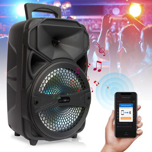 Haut-parleur Bluetooth portable 8" stéréo karaoké fête radio FM AUX USB télécommande micro - Photo 8 sur 12