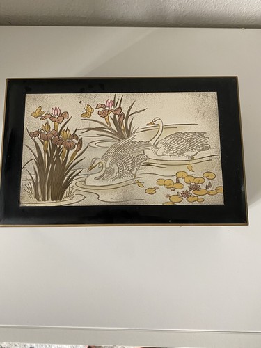 HOLZ Schwäne lackiert MUSIK SCHMUCKKÄSTCHEN - EDELWEISS Vintage - Bild 5 von 10