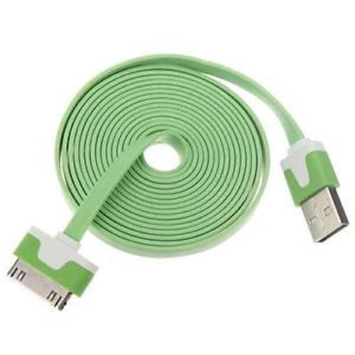 NTJ 10FT LONG USB Flat Noodle power data sync Charger Cable for iPhone 4 4s iPod - Picture 10 of 22