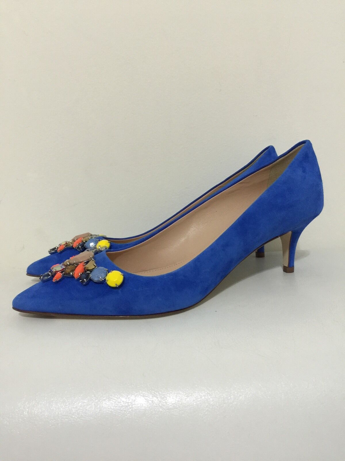 Colección 328 Nueva Colección Dulci Gamuza Tacón Gatito Jcrew Enjoyado para mujer 7.5 Azul Italia cb5cec Colección 328 Nueva Colección Dulci Gamuza Tacón Gatito Jcrew Enjoyado para mujer 7.5 Azul Italia cb5cec