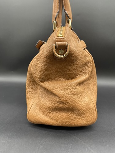 Michael Kors ‘Riley’ Leather Purse-Belted Front Brown Cognac Tan Handbag Large - Picture 5 of 24