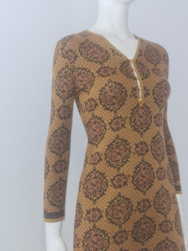 PINKY & DIANNE (S) Brown Knitted Dress UK 8 10 EU 36 38 Button Jumper Cosy Body - Picture 8 of 18