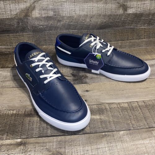 Lacoste Bayliss Deck 0722 bianco navy da uomo 11,5 nuovo con etichette - Foto 2 di 12