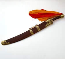 WLE Combat Stiff Blade Double Broadswords with Pear Blossom Scabbard Sword