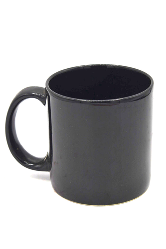 Vintage Mug Black Ghost Yellow Crescent Moon Stars Halloween Coffee Tea Cider - Foto 2 di 2
